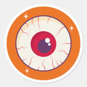 Bloodshot Eyeball Halloween Classic Round Sticker