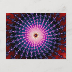 Bloodshot Fractal Swirl Postcard