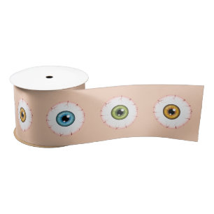 Bloodshot Halloween Eyeballs In Different Colours Satin Ribbon