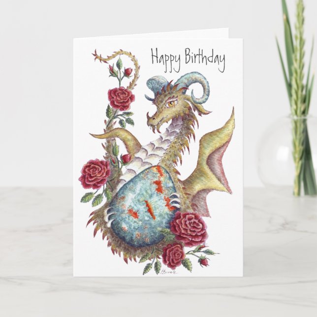 Bloodstone Dragon (Aries) - Birthday Card (Front)