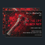 Bloody Axe Scary Horror Halloween Party Invitation<br><div class="desc">Customise for any event</div>
