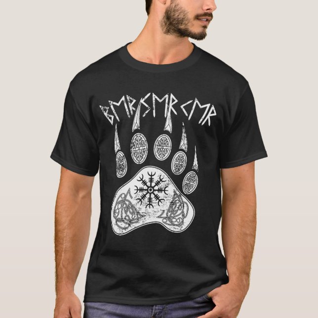 Bloody Berserker Viking Sign Bear Claw Helmet of A T-Shirt (Front)