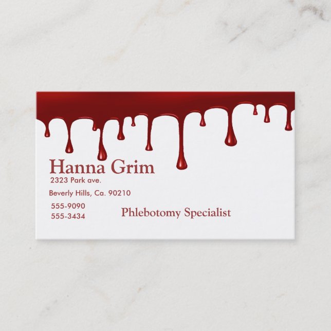 Bloody Blood Drip Business Card (Front)