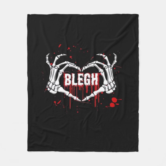 Bloody Breakdown, Skeleton Heart Hands Emo, Metalc Fleece Blanket (Front)
