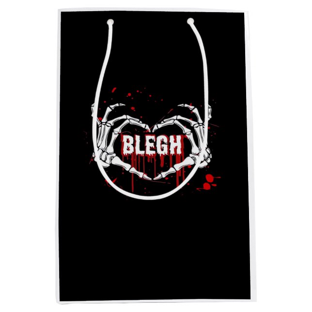 Bloody Breakdown, Skeleton Heart Hands Emo, Metalc Medium Gift Bag (Front)