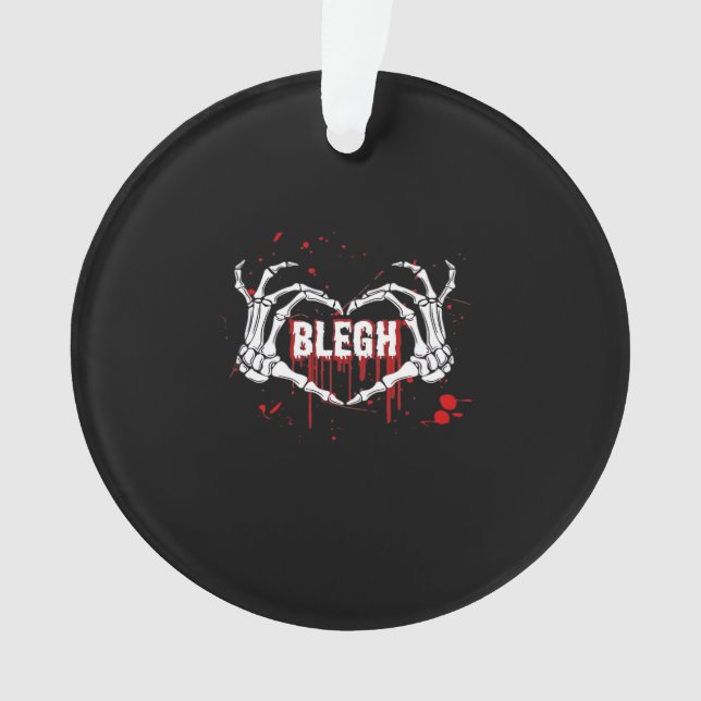 Bloody Breakdown, Skeleton Heart Hands Emo, Metalc Ornament (Front)