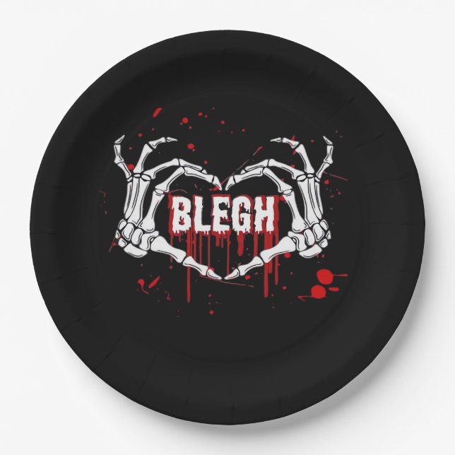 Bloody Breakdown, Skeleton Heart Hands Emo, Metalc Paper Plate (Front)