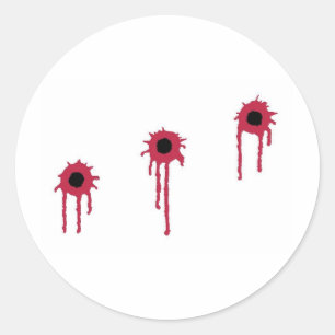 BLOODY BULLET HOLES CLASSIC ROUND STICKER