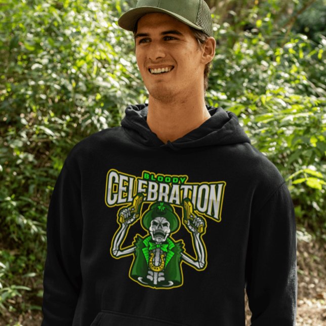 Bloody Celebration Skeleton Leprechaun Hoodie (Creator Uploaded)