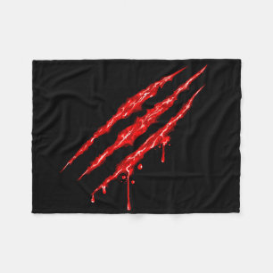 Bloody Claw Marks Fleece Blanket