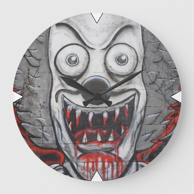 Bloody Clown Large Clock (Front)