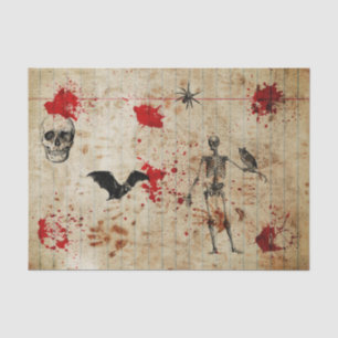 Bloody Decoupage Skull Skeleton Tissue Paper
