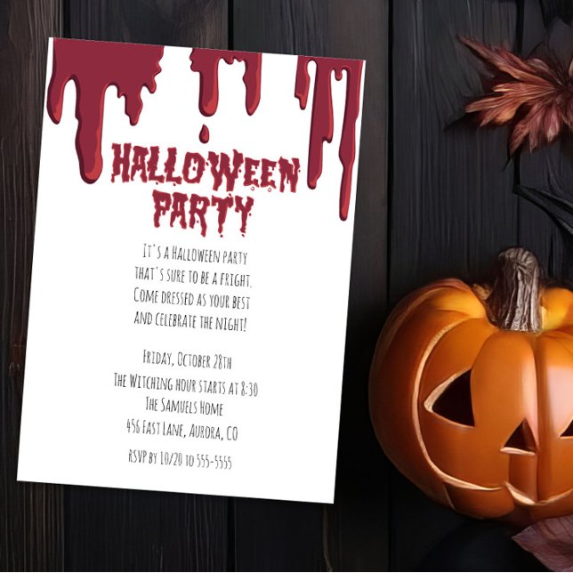 Bloody Drip Halloween Spooky Party Invitation (Creator Uploaded)