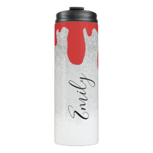 Bloody Dripping Sparkles Monogrammed Name      Thermal Tumbler