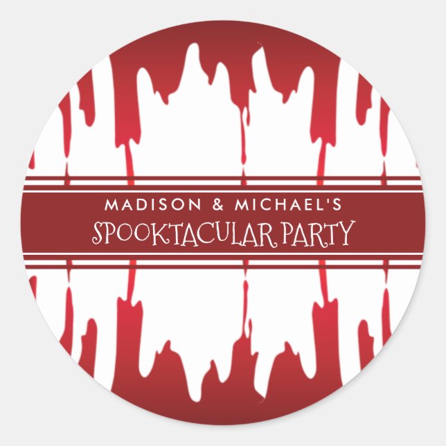 Bloody Drips Halloween Red Scary Classic Round Sticker (Front)
