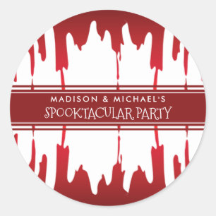 Bloody Drips Halloween Red Scary Classic Round Sticker