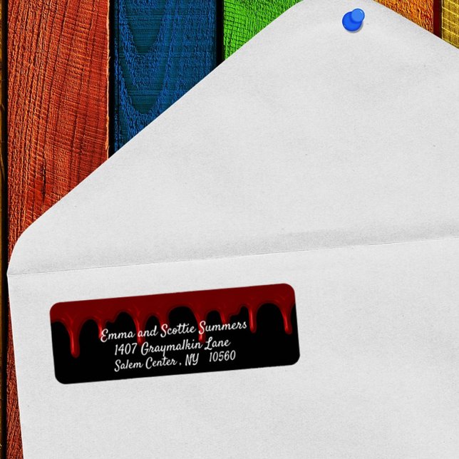 Bloody Drips Halloween Scary Blood Return Address (Creator Uploaded)