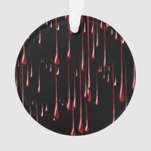 Bloody Drips on Black Background Ornament