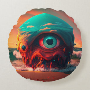 Bloody Eyes Round Cushion