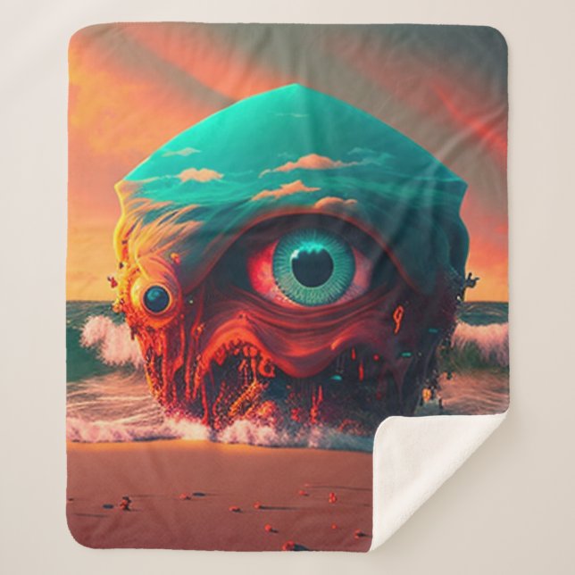 Bloody Eyes Sherpa Blanket (Front)