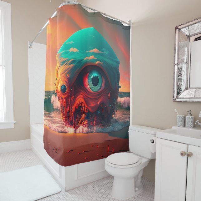 Bloody Eyes Shower Curtain (In Situ)