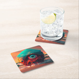Bloody Eyes Square Paper Coaster