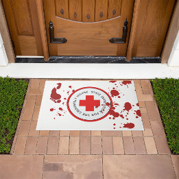 Bloody Foot Print Spatter Insane Asylum Doormat