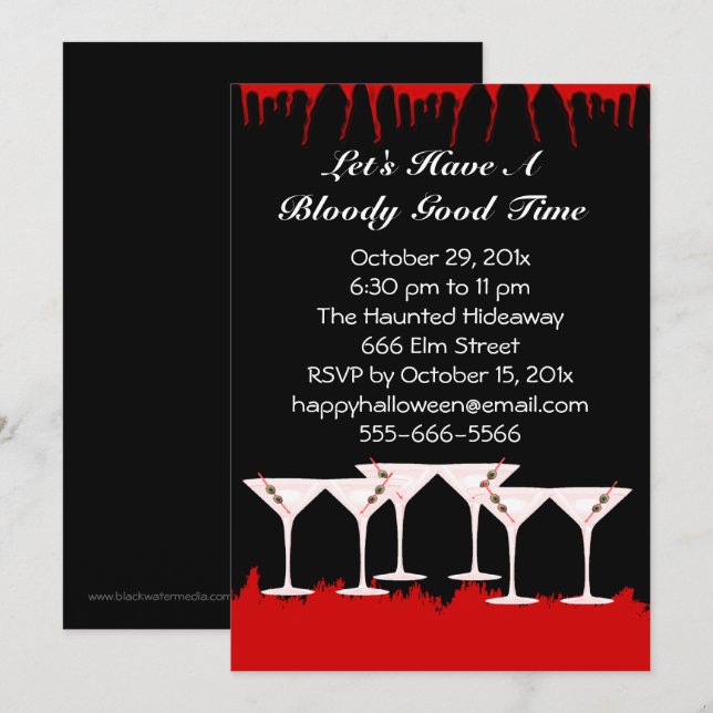 Bloody Good Time Halloween Invitation (Front/Back)