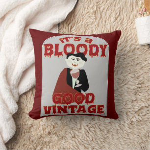 Bloody Good Vintage Fun Halloween Vampire Cushion