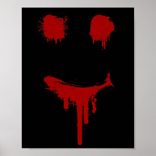 Bloody Halloween Costume I Blood Splatter Smile Poster