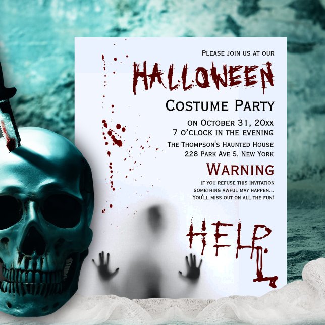 Bloody Halloween Costume Party Budget Invitation (Creator Uploaded)