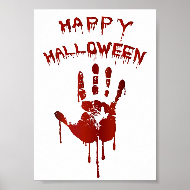 Bloody halloween hand poster (Front)