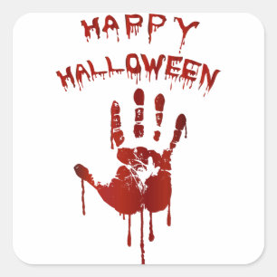 Bloody halloween hand square sticker