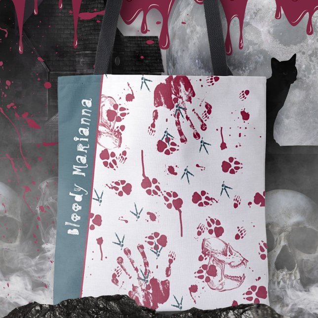 Bloody Halloween Skull Trick or Treat  Tote Bag (Bloody Halloween Skull Trick or Treat Tote Bag ©Susanne Sachers - Sunny Mind 🌞)