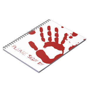 Bloody Hand Blood Spatter Halloween Guestbook Notebook