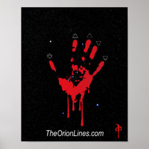 bloody hand over orion poster