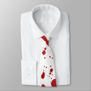 Bloody Hand Print Blood Spatter Splatter Halloween Tie