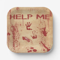 Bloody Hand Print Blood Splattered Halloween