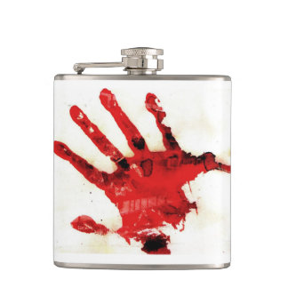 Bloody Hand Print Flask
