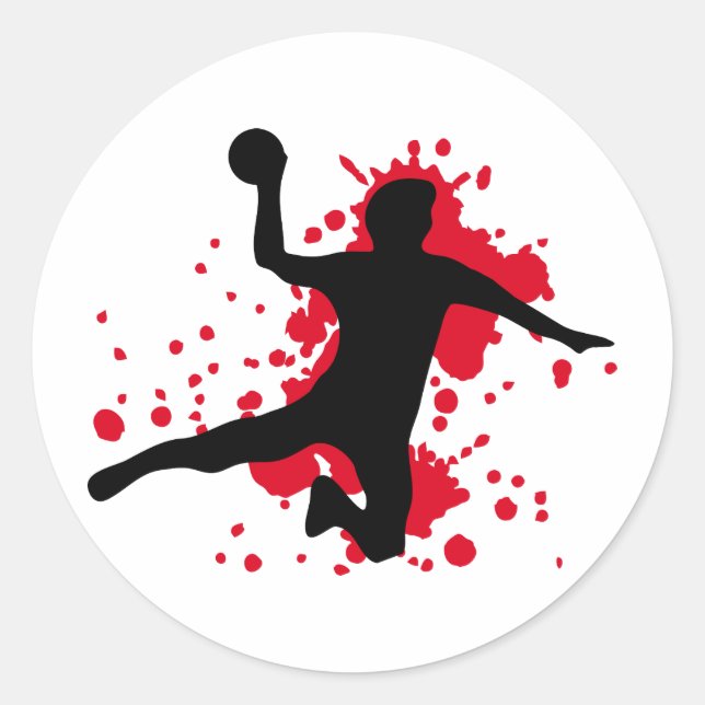 bloody handball dodgeball classic round sticker (Front)