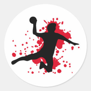 bloody handball dodgeball classic round sticker