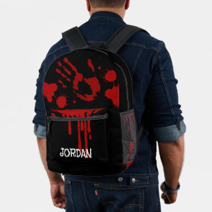 Bloody Handprint Blood Splatter Printed Backpack