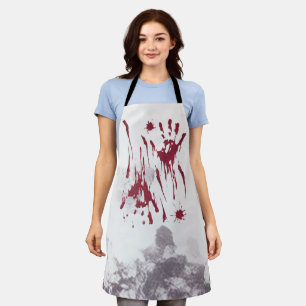 Bloody Handprint Halloween Apron - Purple Fog Desi