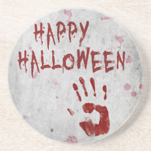 Bloody Handprint Halloween Coaster