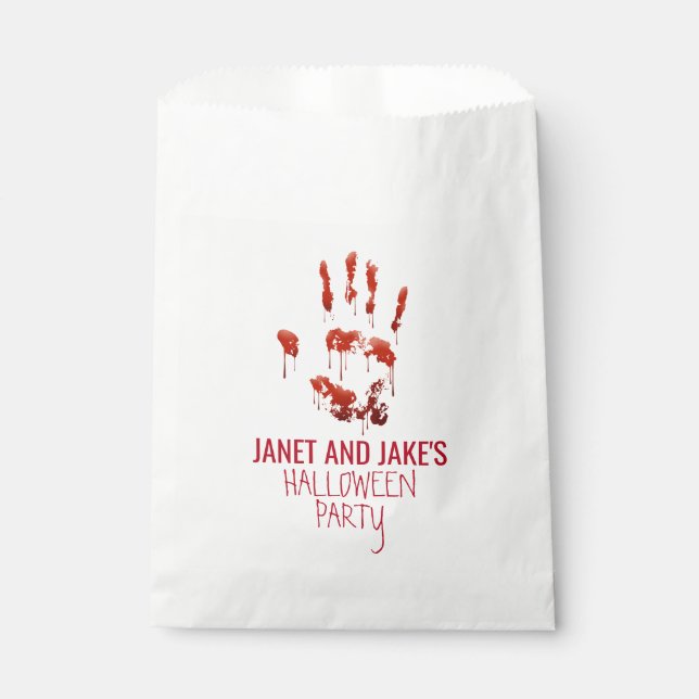 Bloody Handprint Halloween  Favour Bags (Front)
