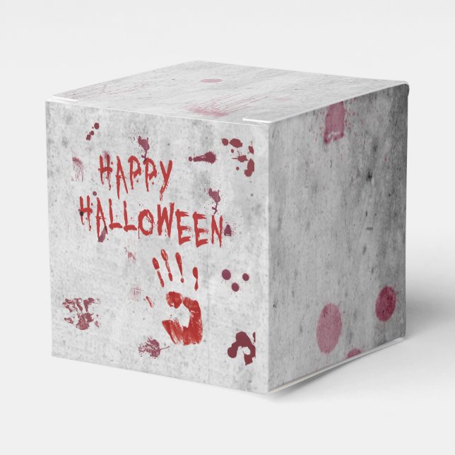 Bloody Handprint Halloween Favour Box (Front Side)