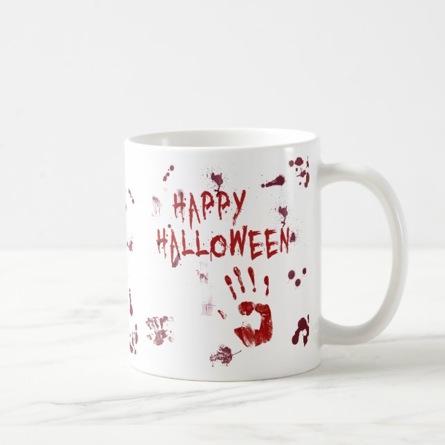 Bloody Handprint Halloween - Mug (Right)