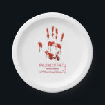 Bloody Handprint Halloween Paper Plates<br><div class="desc">Bloody Handprint Halloween Party Plate. This bloody plateis designed with a handprint dripping with blood on a white background that can be changed to any other colour you would prefer. Perfect for a Halloween Party,  Cocktail Party,  Spooktacular Dinner Party.</div>