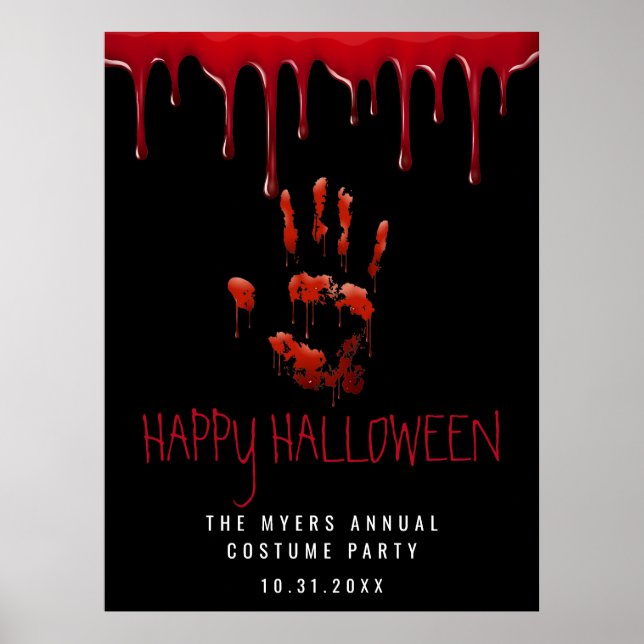 Bloody Handprint Halloween Welcome Sign (Front)