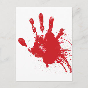 Bloody Handprint Postcard